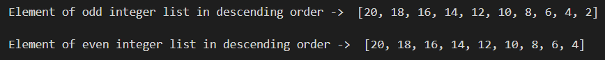 PYTHON LIST BUILT-IN FUNCTIONS : Output