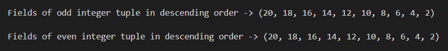 PYTHON TUPLE BUILT-IN FUNCTIONS : Output