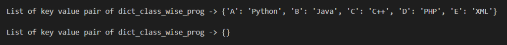 REMOVING ITEMS FROM PYTHON DICTIONARIES : Output