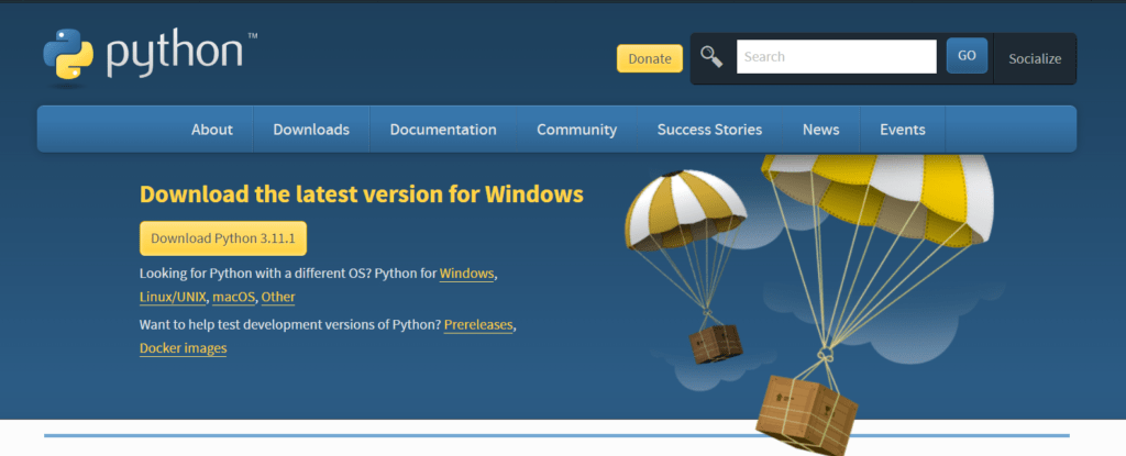 INTRODUCTION TO PYTHON: Python official website